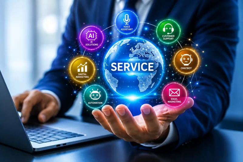 Worldwide digital service network visual