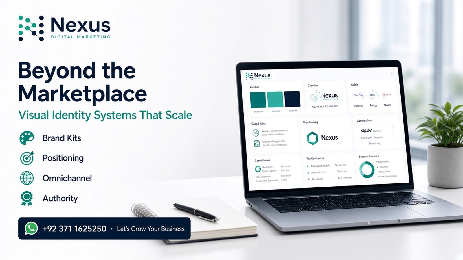 Nexus Digital Marketing visual identity system for scaling brands