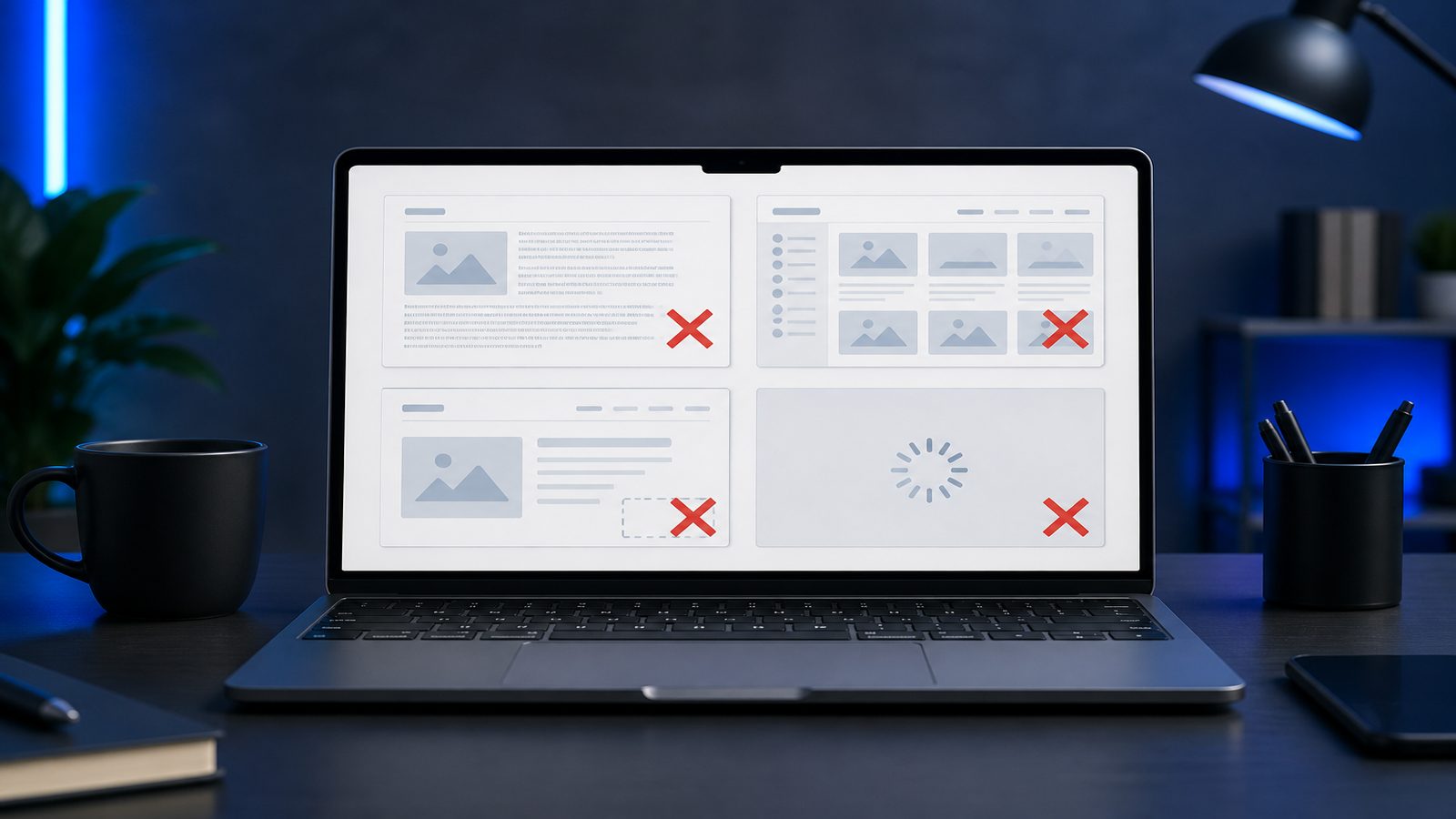 Website design mistakes that kill conversions on a laptop screen